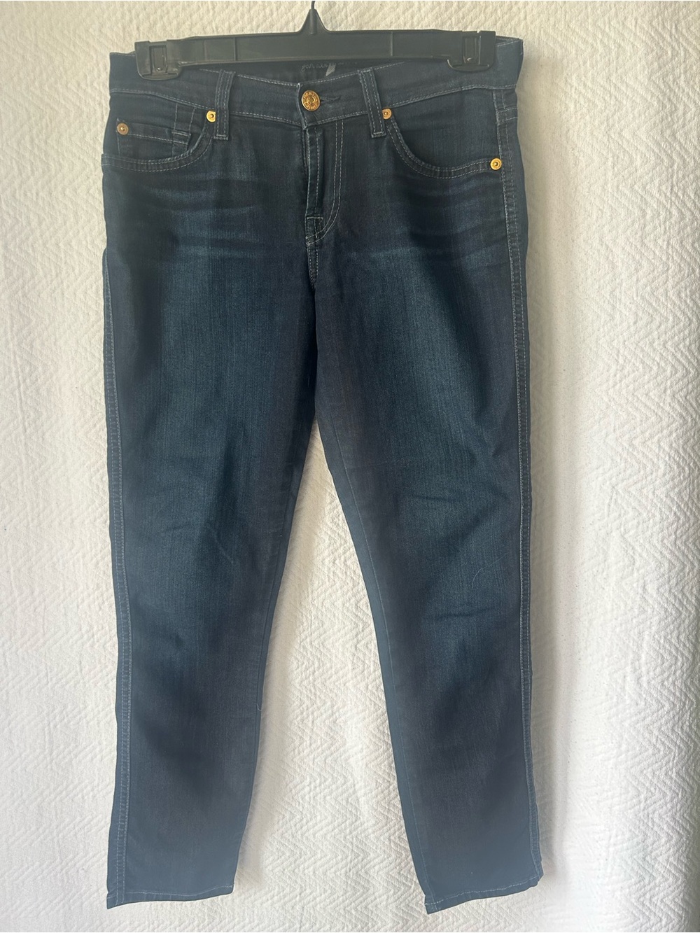 7 For All Mankind Women’s Dark Blue Slim Skinny Ankle Jeans